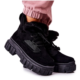 PM1 Schwarze warme Stiefel Trappers Black Demaris