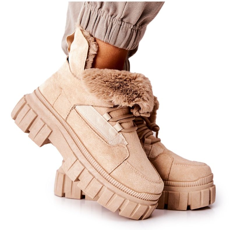 PM1 Warme Stiefel Trappers Beige Demaris