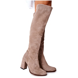 PA2 Cappuccino Shernan-Stiefel aus Wildleder beige