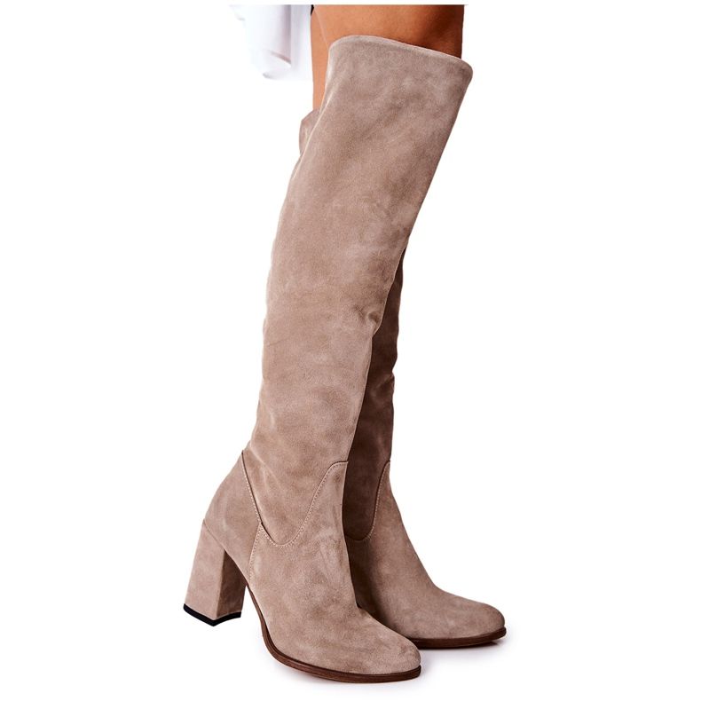 PA2 Cappuccino Shernan-Stiefel aus Wildleder beige
