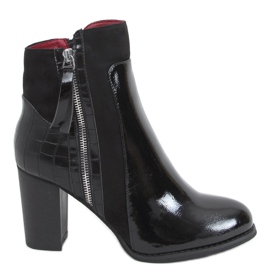 Stiefel mit hohem Absatz, Flame Black Mirror lackiert schwarz