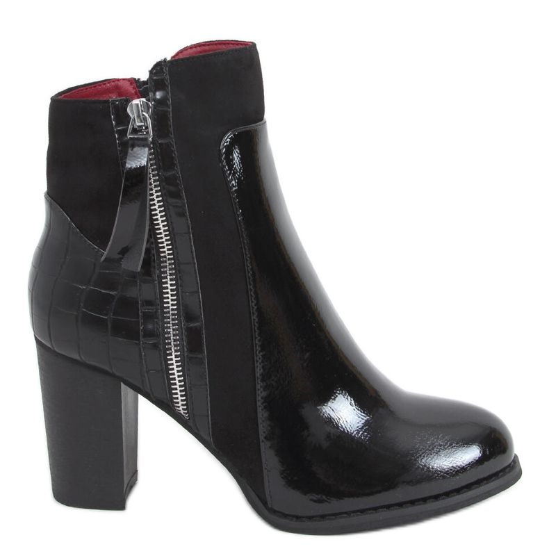 Stiefel mit hohem Absatz, Flame Black Mirror lackiert schwarz