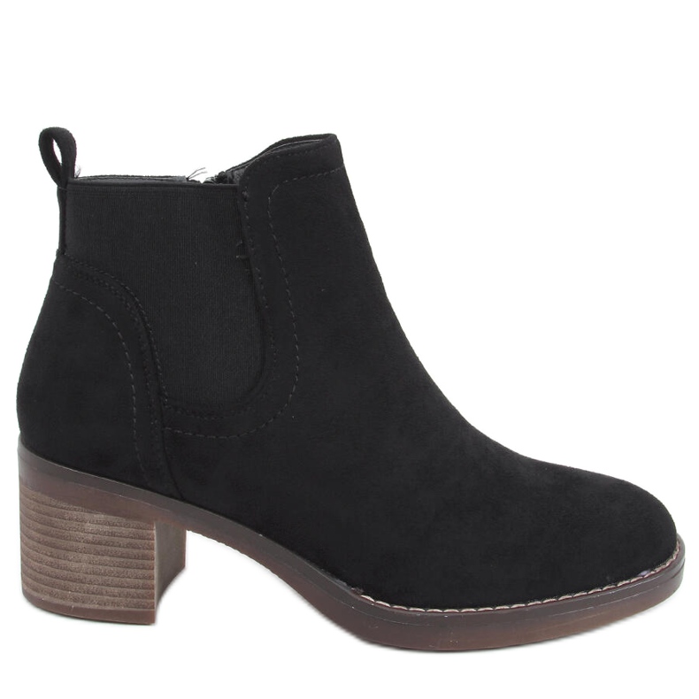 Fill Schwarze Stiefel mit weitem Absatz