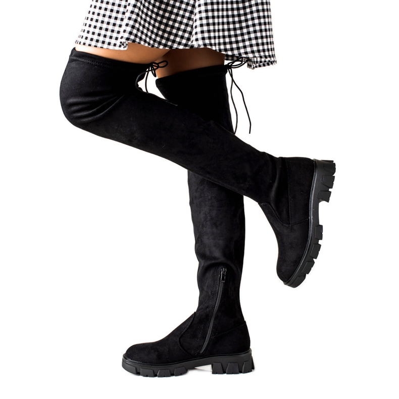 Super Me Plateaustiefel schwarz