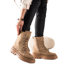 TRENDI Braune Wildleder-Trapper beige