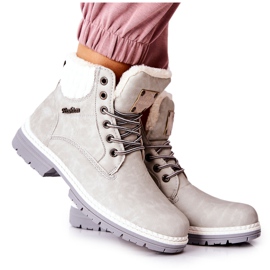 PH1 Gewärmte Leder-Trapper Hellgrau Laralis