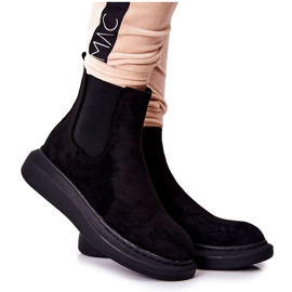 PS1 Wildleder Booties Jodhpur Stiefel auf der Black Marissa Plattform schwarz