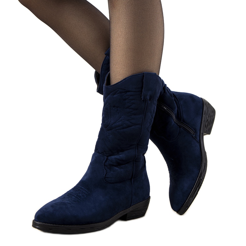 Dunkelblaue Roxanne isolierte Cowboystiefel navy blau