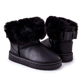 Kinder-Schneestiefel mit Fell Black Madie schwarz