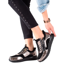 Filippo Sneakers aus Leder mit Reißverschluss schwarz