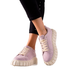 TRENDI Wildleder-Sneaker auf der Plattform lila