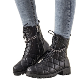 Schwarze Jaclyn Damen Steppstiefel