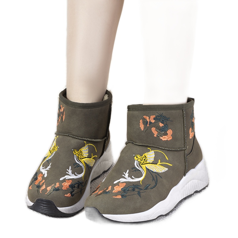 Jamil bestickte grüne Schneestiefel