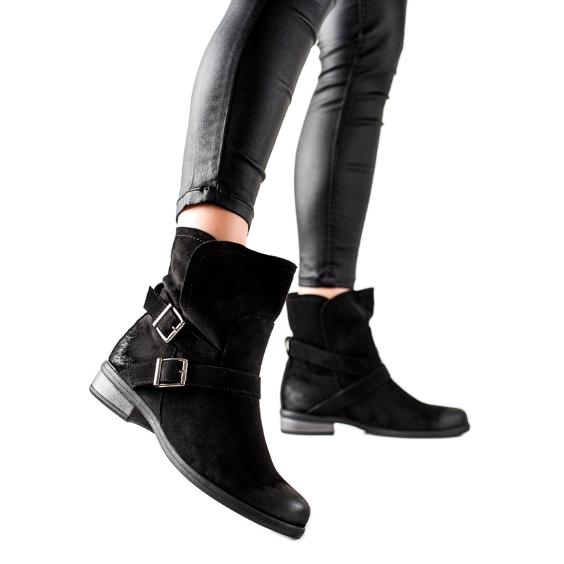 W. Potocki Potocki Schlupfstiefel aus Wildleder schwarz