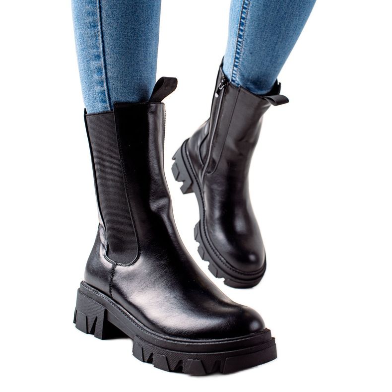 Goodin Modische hohe Stiefel schwarz