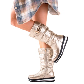 TRENDI Hohe goldene Schneestiefel