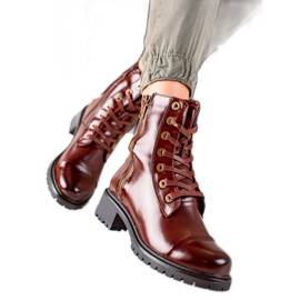 Super Mode Braune Stiefel mit dekorativem Reißverschluss