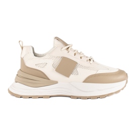 Beige-weiße Damen-Sportschuhe