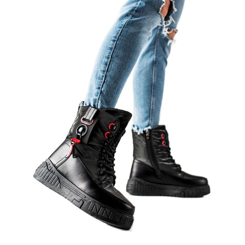 Seastar Warme Schneestiefel auf der Plattform schwarz