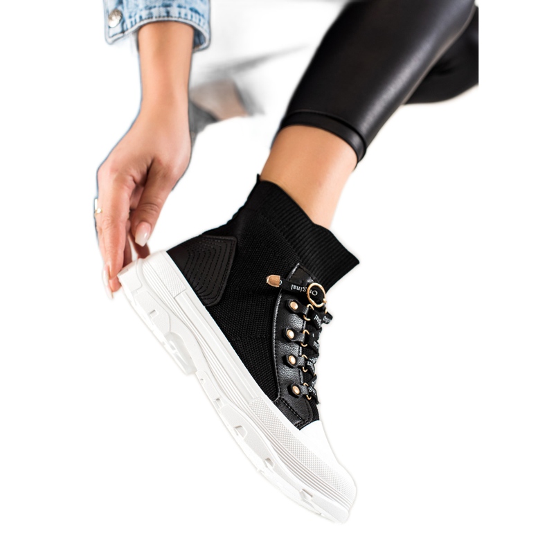 Goodin Mode hohe Turnschuhe schwarz