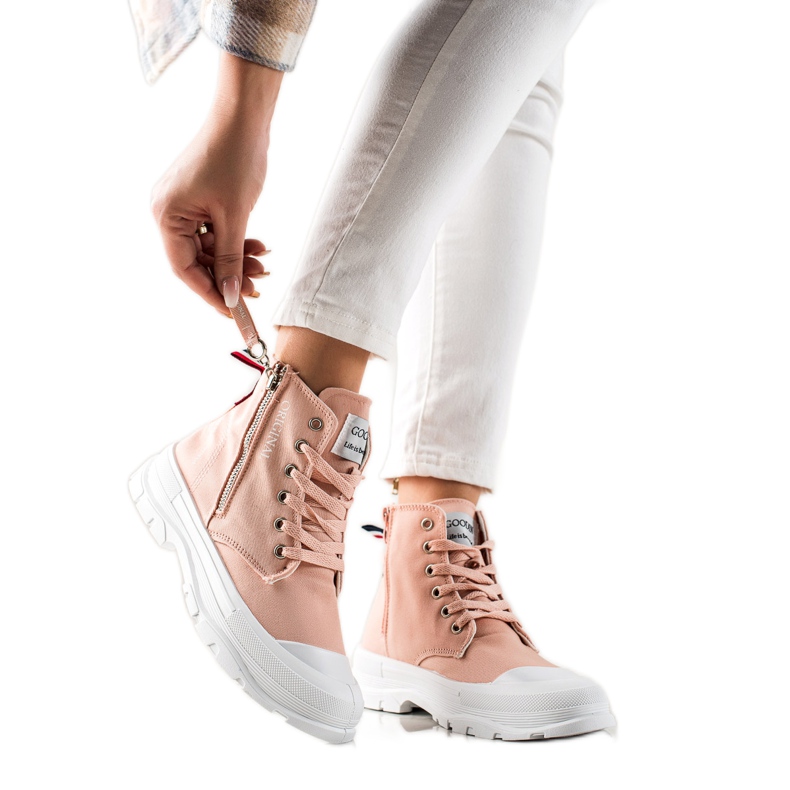 Goodin Sneakers mit dekorativem Reißverschluss rosa