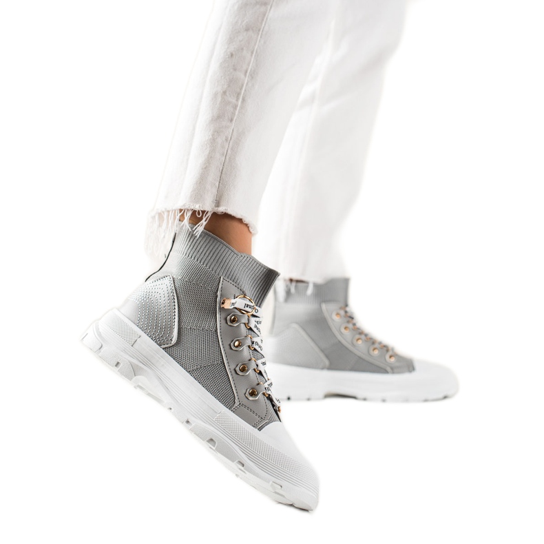 Goodin Mode hohe Turnschuhe grau