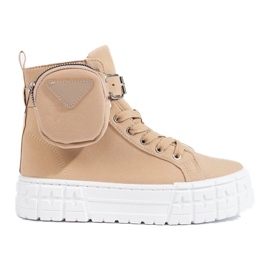 Goodin Sneakers auf der Plattform mit Tasche beige