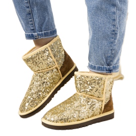 Gold isolierte Stiefel, Emu-Typ 886 golden