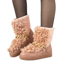 Rosa Schneestiefel mit Fell von Montmina