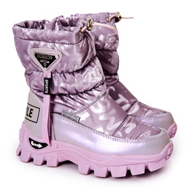 PJ2 Warme Kinder-Schneestiefel mit Reißverschluss Violett Cleome