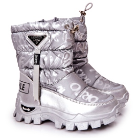 PJ2 Warme Kinder-Schneestiefel am silbernen Cleome-Reißverschluss silber-