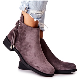 Damenstiefel Wildleder Grau Numbero