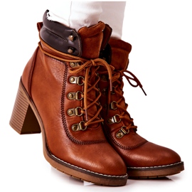 Warme Stiefel mit Absatz Camel Charmmis braun