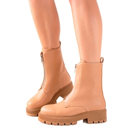 Seastar Modische Camel Booties mit Reißverschluss braun