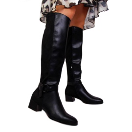 Schwarze Stiefel auf Filippo W PAW302 Block