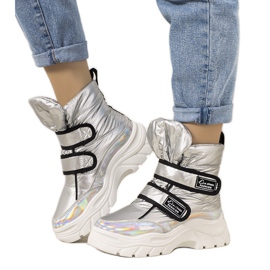 Silberne Schneeschuhe mit Klett-Komfort silber-