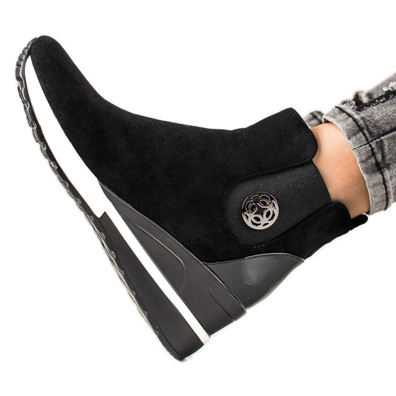 W. Potocki Stiefel auf Keil Potocki schwarz