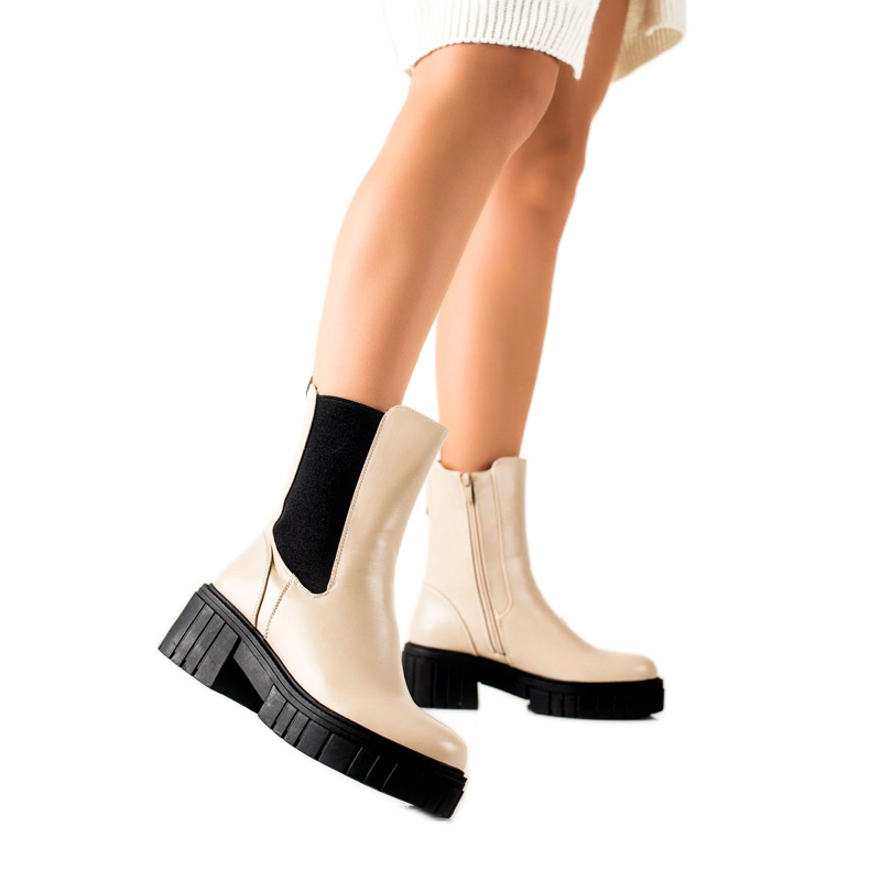 Seastar Beige Booties auf der Plattform