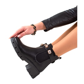 Gogo Stiefel mit Kristallen schwarz