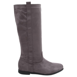 Flatty Graue flache Stiefel