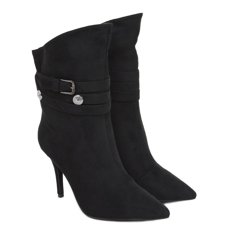 Elssa Schwarze Stiefel mit hohem Absatz