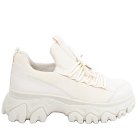 Huggy Beige Sportschuhe mit hohen Sohlen