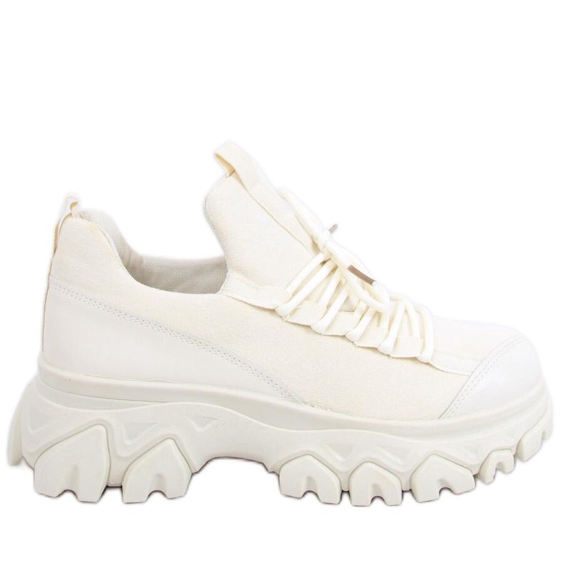 Huggy Beige Sportschuhe mit hohen Sohlen