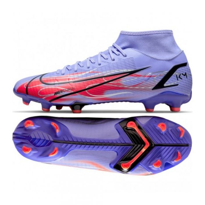 Nike Mercurial Superfly 8 Academy Km FG / MG M DB2857 506 Fußballschuhe schwarz, violett, rot rosen und purpur