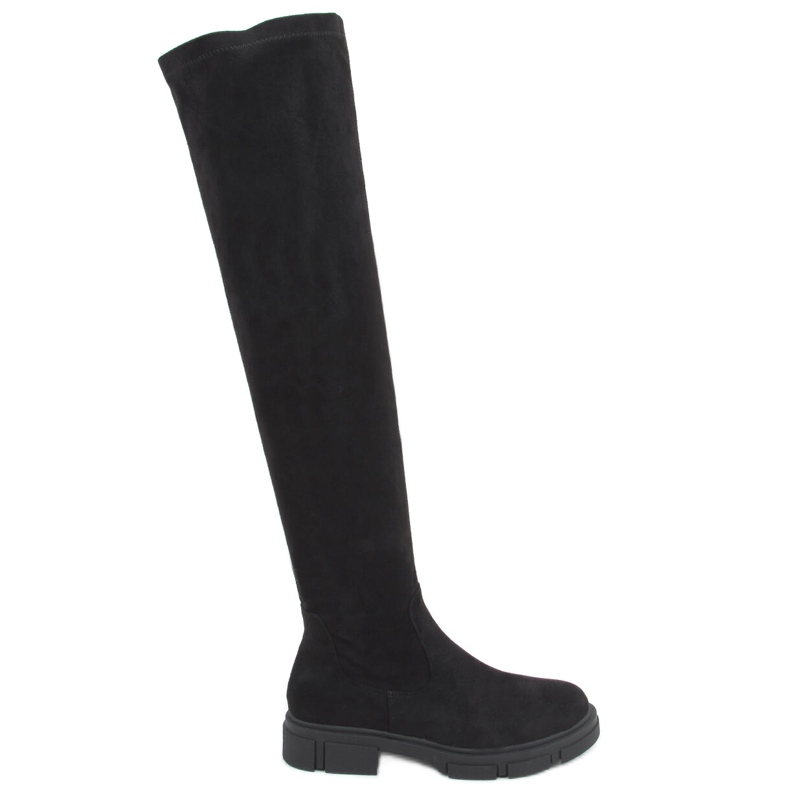 Damen Sabine Black Overknee-Stiefel schwarz