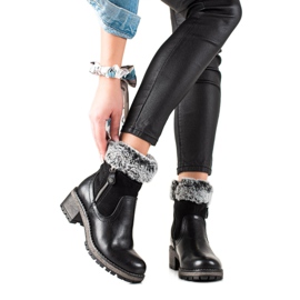 Goodin Freizeitstiefel mit Fell schwarz