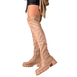 Gogo Lässige beige Stiefel