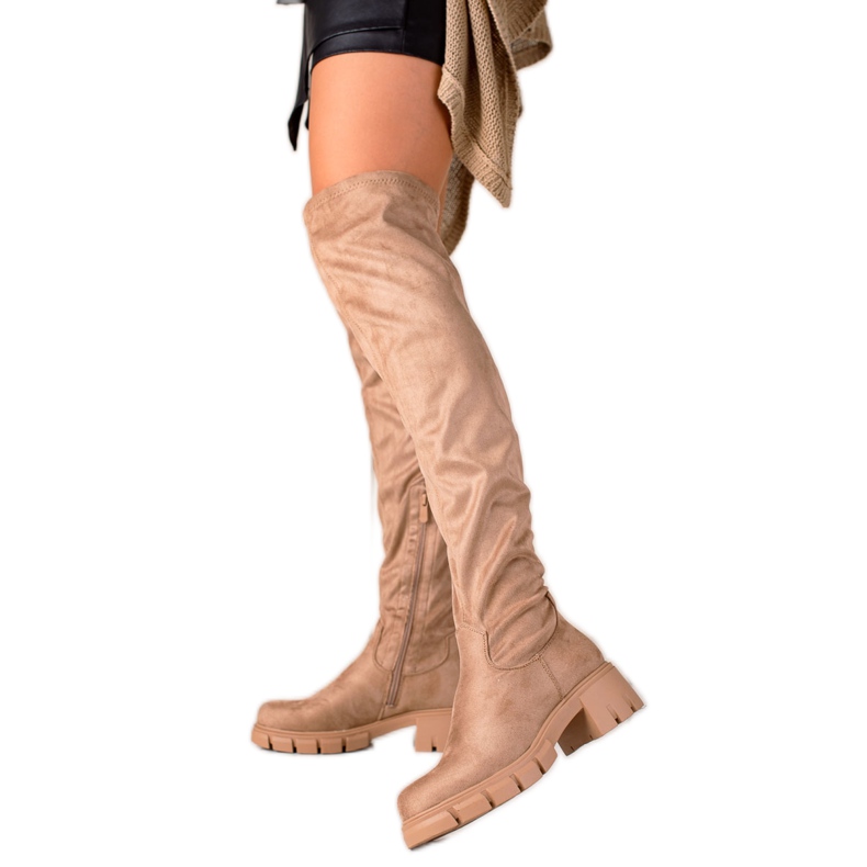 Gogo Lässige beige Stiefel