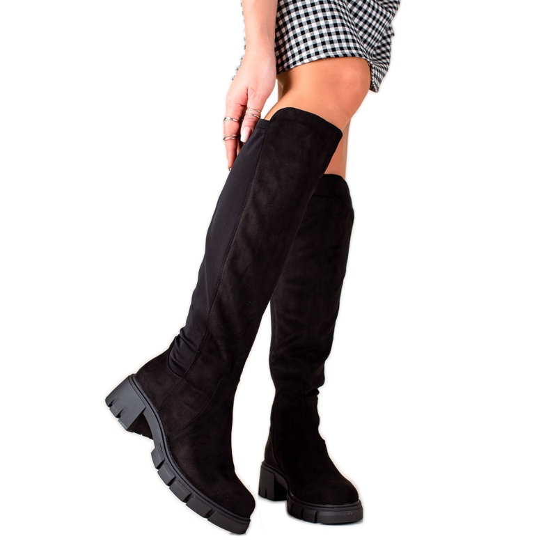 Gogo Schwarze Wildlederstiefel