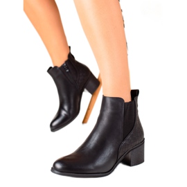 Evento Klassische Stiefel aus Ökoleder schwarz